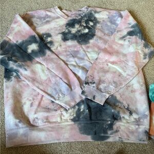 Urban Outfitters Pink and Black Tie-Dye Sweatshirt